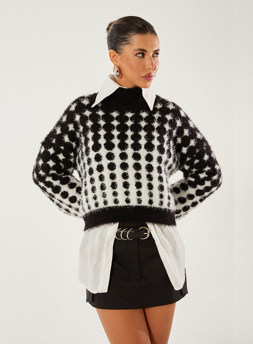 Tricot noir et blanc