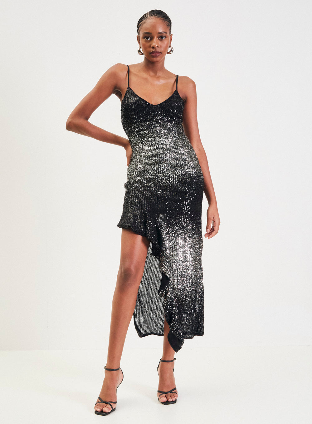 Sequin dress with slit